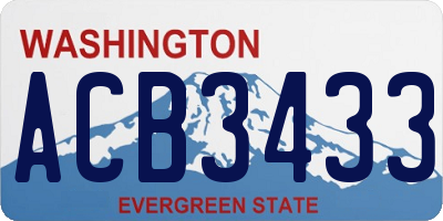WA license plate ACB3433