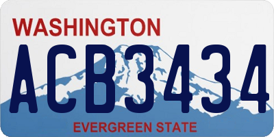 WA license plate ACB3434