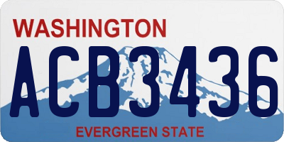 WA license plate ACB3436