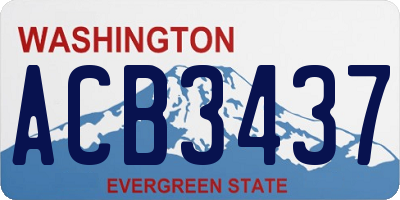 WA license plate ACB3437