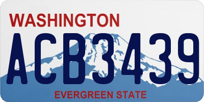 WA license plate ACB3439