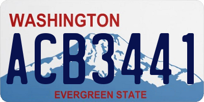 WA license plate ACB3441