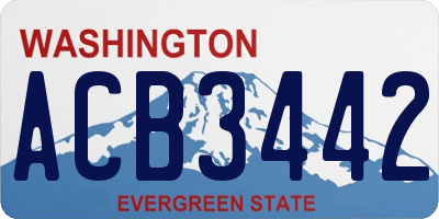 WA license plate ACB3442