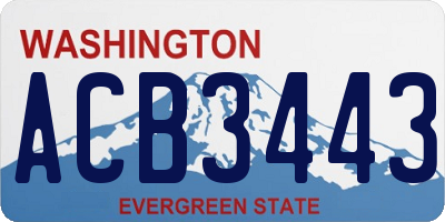 WA license plate ACB3443