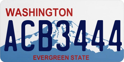 WA license plate ACB3444