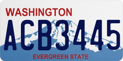 WA license plate ACB3445