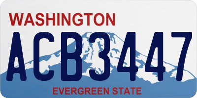 WA license plate ACB3447
