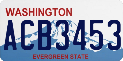 WA license plate ACB3453