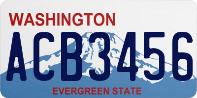 WA license plate ACB3456