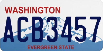 WA license plate ACB3457