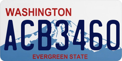 WA license plate ACB3460