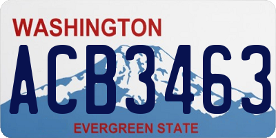 WA license plate ACB3463