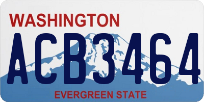 WA license plate ACB3464