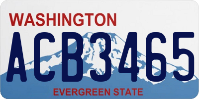 WA license plate ACB3465