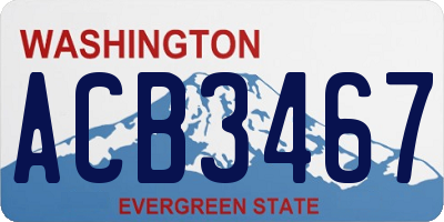 WA license plate ACB3467