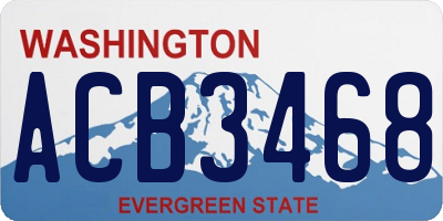 WA license plate ACB3468