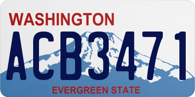 WA license plate ACB3471