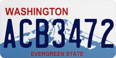 WA license plate ACB3472