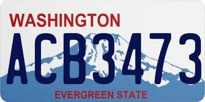 WA license plate ACB3473