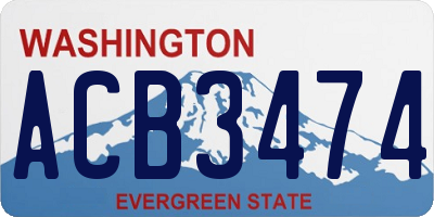 WA license plate ACB3474