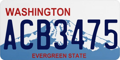 WA license plate ACB3475