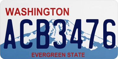 WA license plate ACB3476