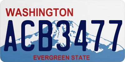 WA license plate ACB3477