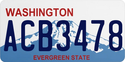 WA license plate ACB3478