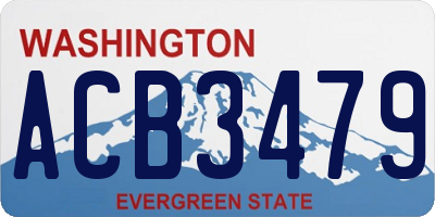 WA license plate ACB3479