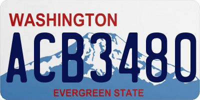 WA license plate ACB3480