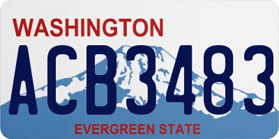 WA license plate ACB3483