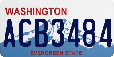 WA license plate ACB3484