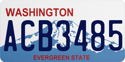 WA license plate ACB3485
