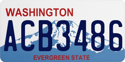 WA license plate ACB3486