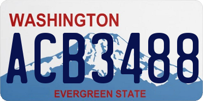 WA license plate ACB3488
