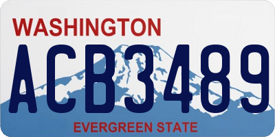 WA license plate ACB3489