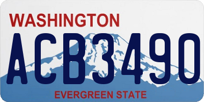 WA license plate ACB3490