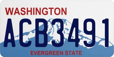 WA license plate ACB3491