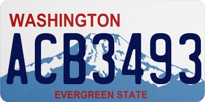 WA license plate ACB3493