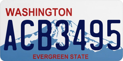 WA license plate ACB3495