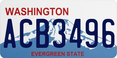 WA license plate ACB3496