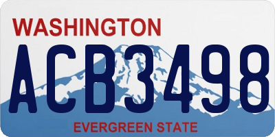 WA license plate ACB3498