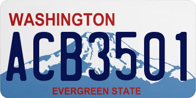 WA license plate ACB3501
