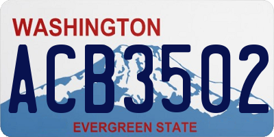 WA license plate ACB3502