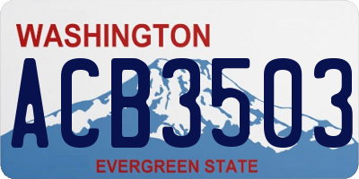 WA license plate ACB3503