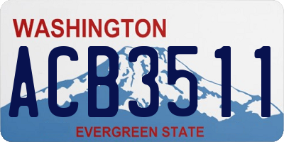 WA license plate ACB3511