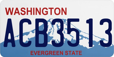 WA license plate ACB3513