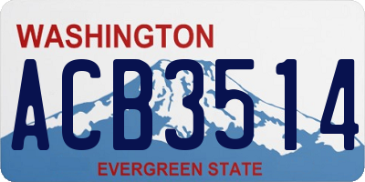 WA license plate ACB3514