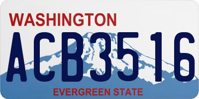 WA license plate ACB3516
