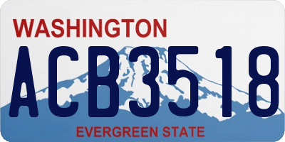 WA license plate ACB3518
